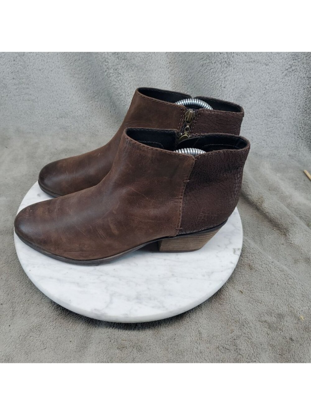 Clarks Shoes Womens Size 8 Brown Leather Gelata Italia Artisan Ankle Boots *Read